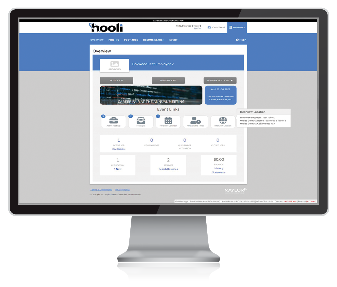 screenshot of Naylor Job Board & Career Center